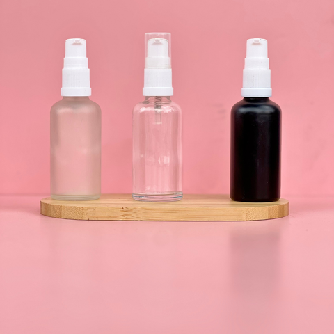 50Ml Glass Bottle With White Treatment Pump (Round)