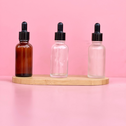 30Ml Glass Bottle With Black Smooth Dropper (Round)