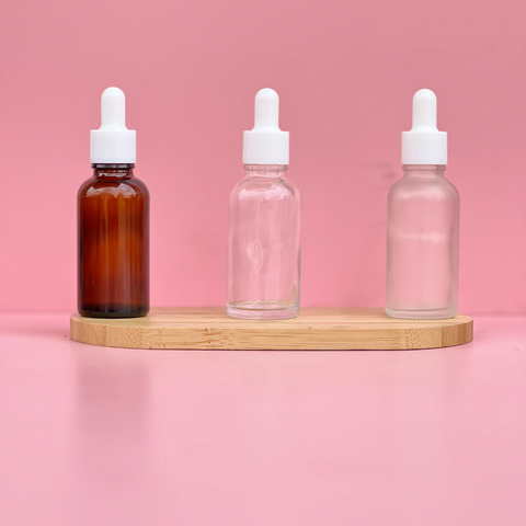 30Ml Glass Bottle With Plain White Dropper (Round)