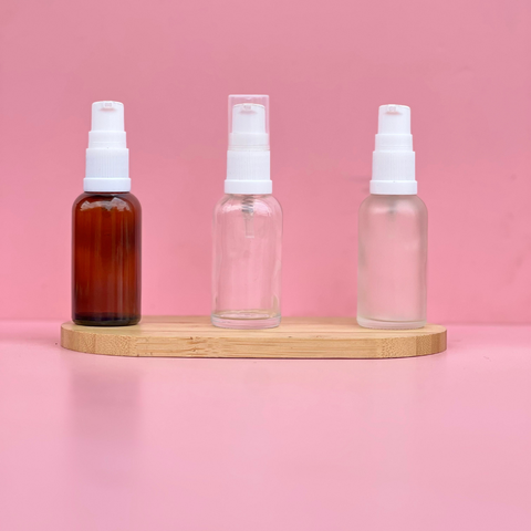 30Ml Glass Bottle With White Treatment Pump (Round)