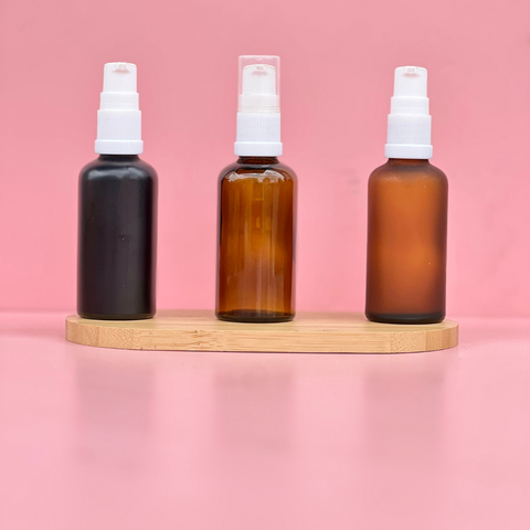50Ml Glass Bottle With White Treatment Pump (Round)