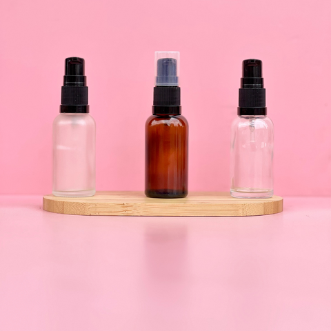 30Ml Glass Bottle With Black Treatment Pump (Round)