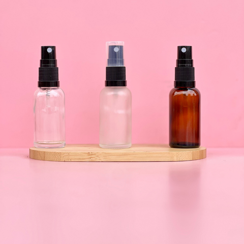 30Ml Glass Bottle With Black Mist Sprayer (Round)