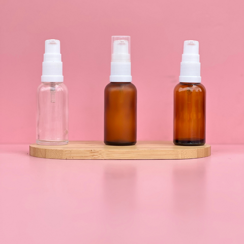 30Ml Glass Bottle With White Treatment Pump (Round)