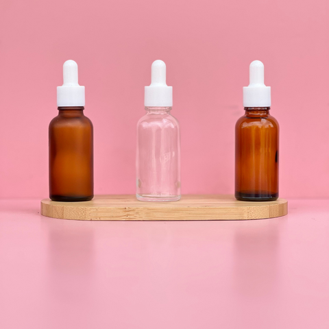 30Ml Glass Bottle With Plain White Dropper (Round)