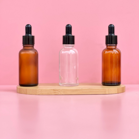 30Ml Glass Bottle With Black Smooth Dropper (Round)