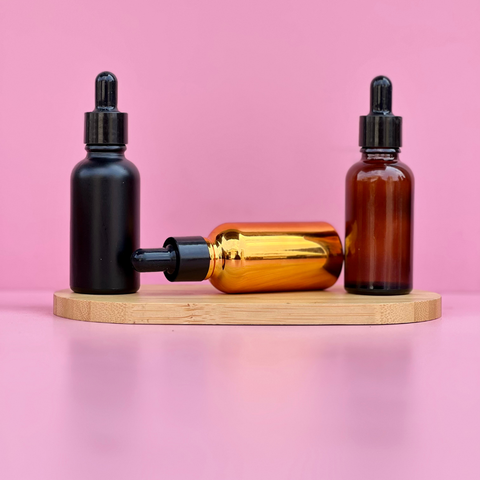 30Ml Glass Bottle With Black Smooth Dropper (Round)