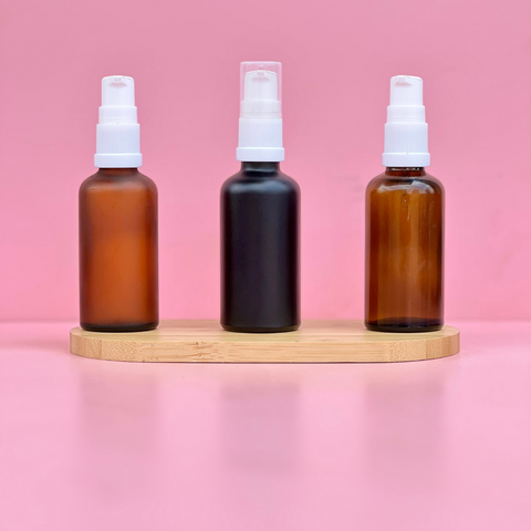 50Ml Glass Bottle With White Treatment Pump (Round)