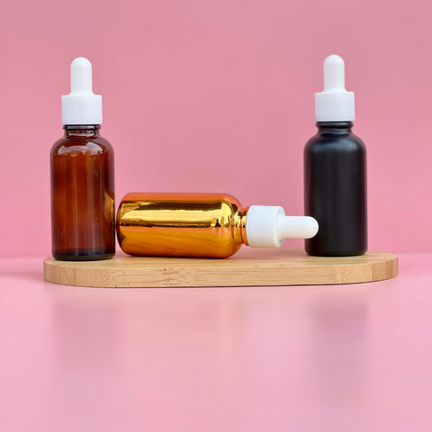 30Ml Glass Bottle With Plain White Dropper (Round)