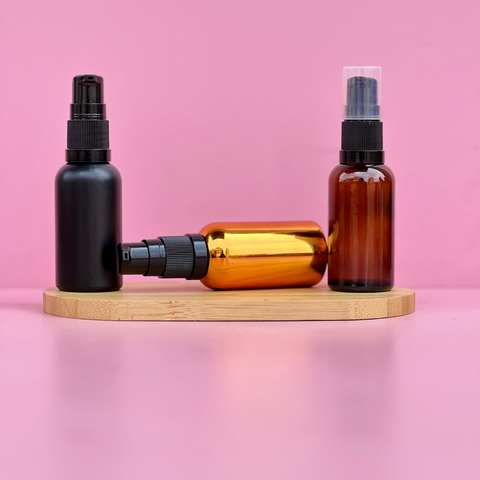 30Ml Glass Bottle With Black Treatment Pump (Round)