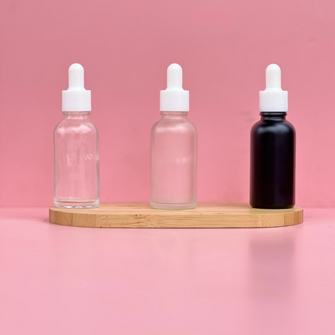 30Ml Glass Bottle With Plain White Dropper (Round)