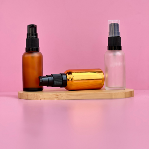 30Ml Glass Bottle With Black Treatment Pump (Round)