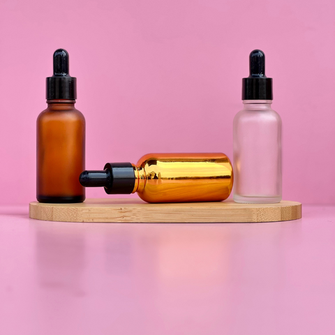 30Ml Glass Bottle With Black Smooth Dropper (Round)