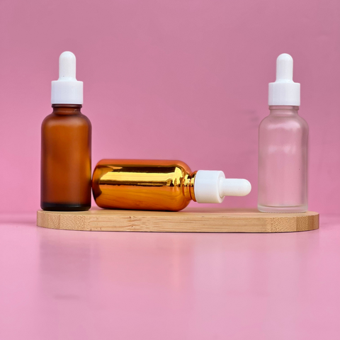 30Ml Glass Bottle With Plain White Dropper (Round)