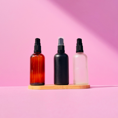 100Ml Glass Bottle With Black Treatment Pump (Round)