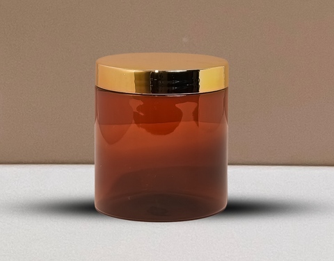 500g Plastic Jar With Gold Electroplated Lid