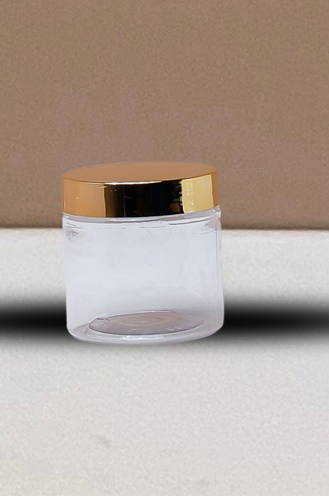 200g Plastic Jar With Gold Electroplated Lid