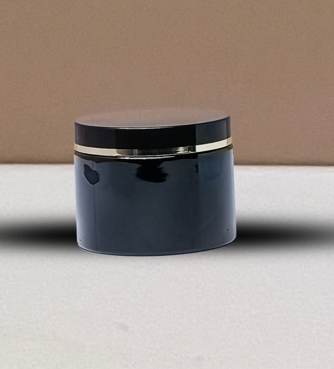 300g Plastic Jar Black Lid With Gold Strip