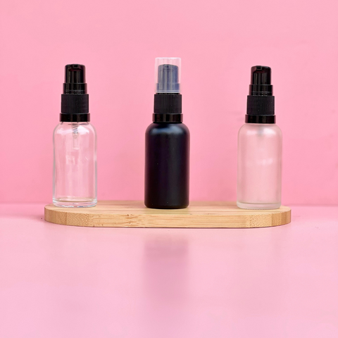 30Ml Glass Bottle With Black Treatment Pump (Round)
