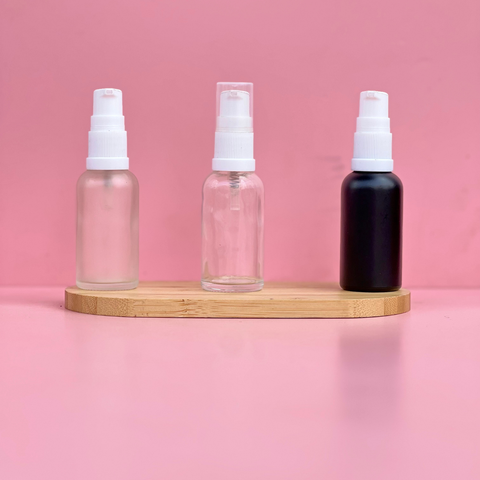 30Ml Glass Bottle With White Treatment Pump (Round)