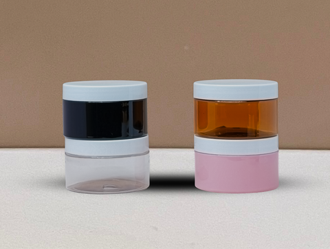 250g Wide Plastic Jar With White Lid