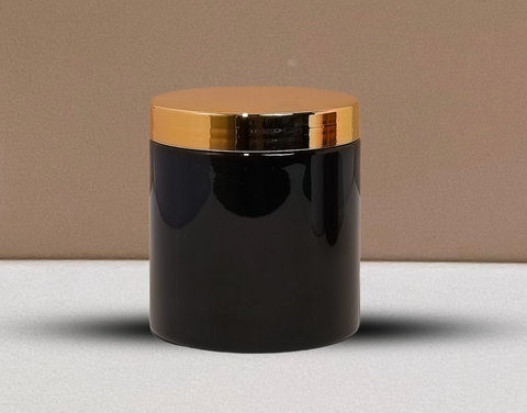 500g Plastic Jar With Gold Electroplated Lid