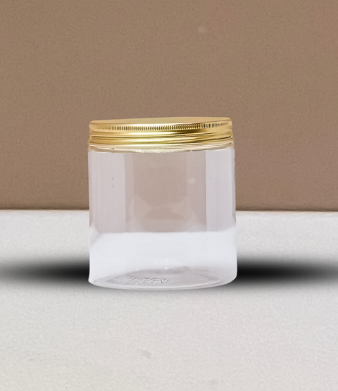 500g Plastic Jar With Gold Aluminium Lid