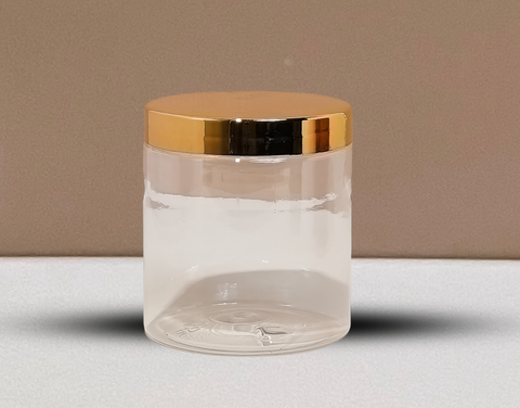 500g Plastic Jar With Gold Electroplated Lid