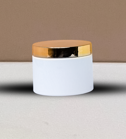 300g Plastic Jar With Gold Electroplated Lid