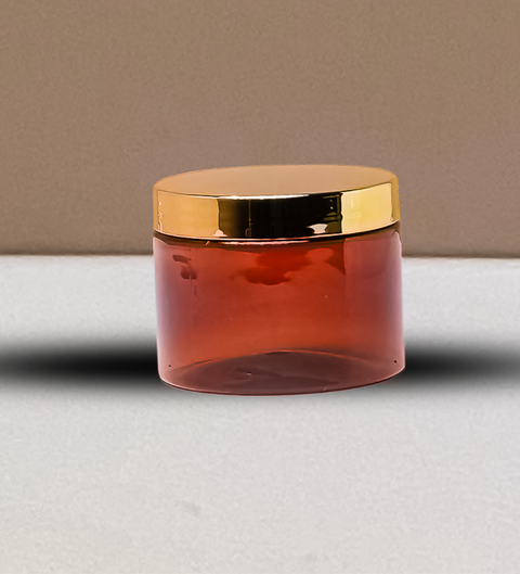 300g Plastic Jar With Gold Electroplated Lid