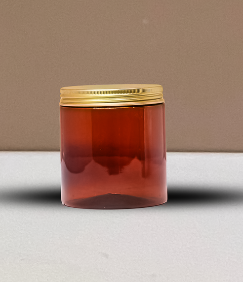 500g Plastic Jar With Gold Aluminium Lid