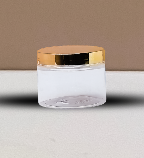 300g Plastic Jar With Gold Electroplated Lid