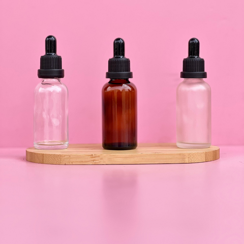 30Ml Glass Bottle With Black Tamper Proof Dropper (Round)