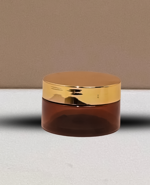 100g Plastic Jar With Gold Electroplated Lid