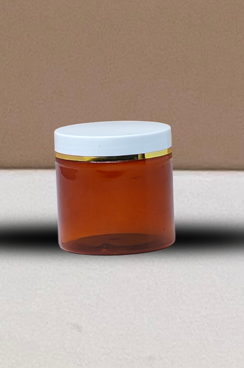 200g Plastic Jar White Lid With Gold Strip