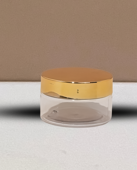 100g Plastic Jar With Gold Electroplated Lid