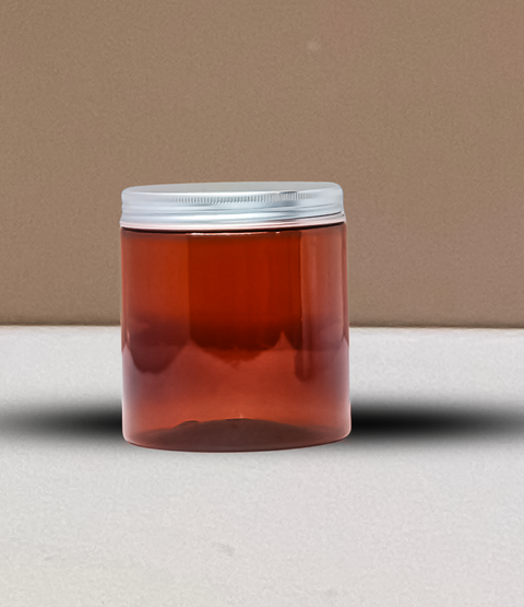 500g Plastic Jar With Silver Aluminium Lid