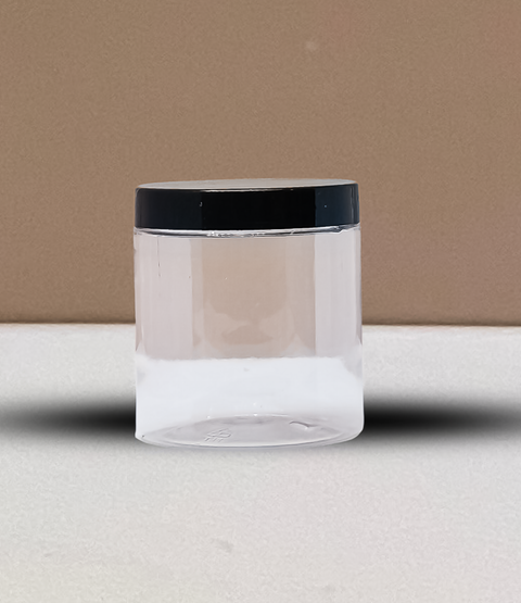 500g Plastic Jar With Black Lid