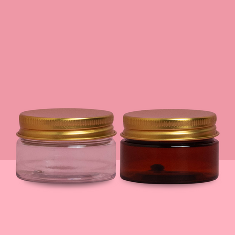 30g Plastic Jar With Gold Aluminium Lid