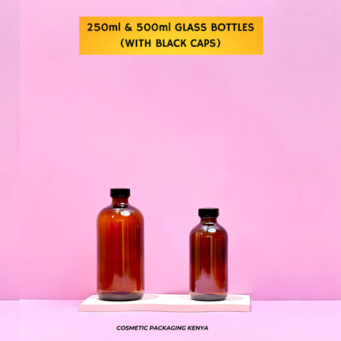 250ml Amber Glass Bottle + Bottle Cap