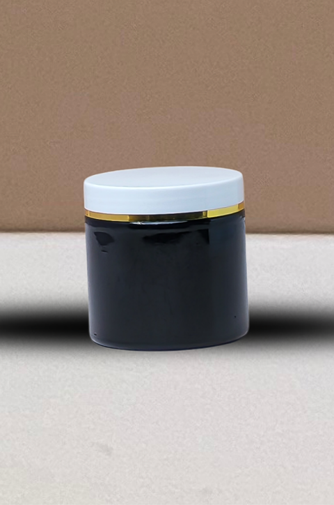 200g Plastic Jar White Lid With Gold Strip