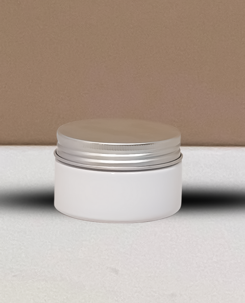 100g Plastic Jar With Silver Aluminium Lid