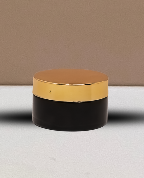100g Plastic Jar With Gold Electroplated Lid