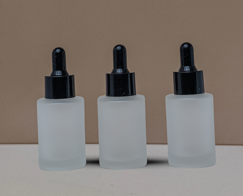 30Ml Glass Bottle With Black Smooth Dropper (Flat)