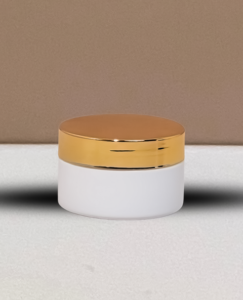 100g Plastic Jar With Gold Electroplated Lid