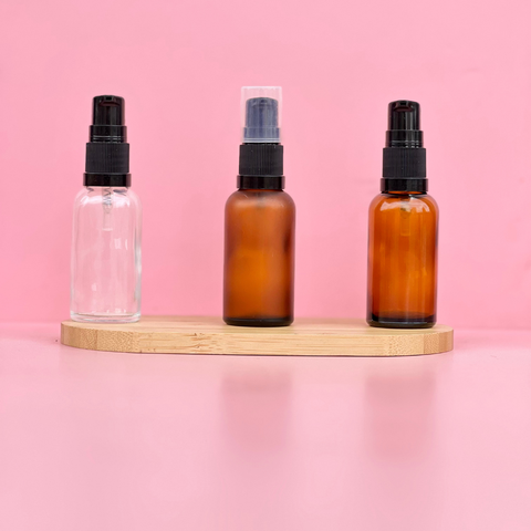 30Ml Glass Bottle With Black Treatment Pump (Round)