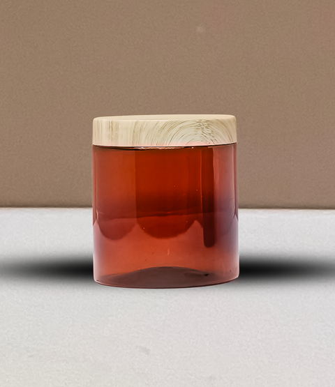 500g Wide Plastic Jar With Bamboo Lid