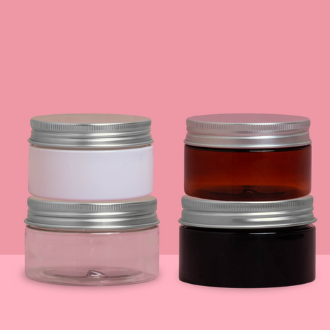 100g Plastic Jar With Silver Aluminium Lid