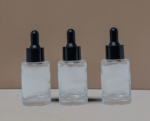 30Ml Glass Bottle With Black Smooth Dropper (Flat)