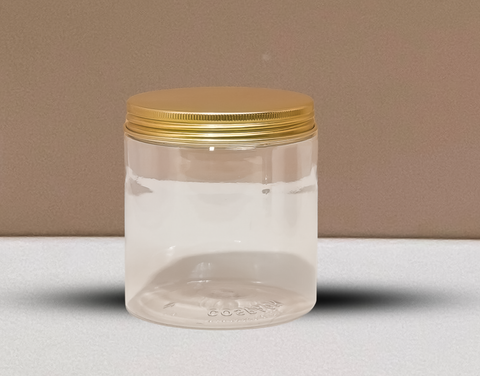 500g Plastic Jar With Gold Aluminium Lid